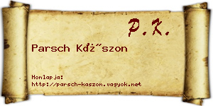 Parsch Kászon névjegykártya